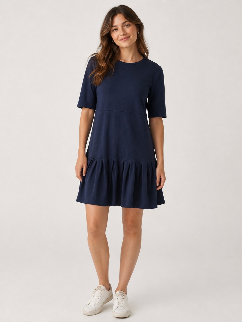 Weekend MaxMara Navy Crewneck Jersey Dress Size L